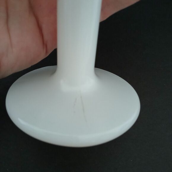 Vintage Anchor Hocking Textured Diamond Pattern White Milk Glass Stemmed Chalice - Picture 5 of 12